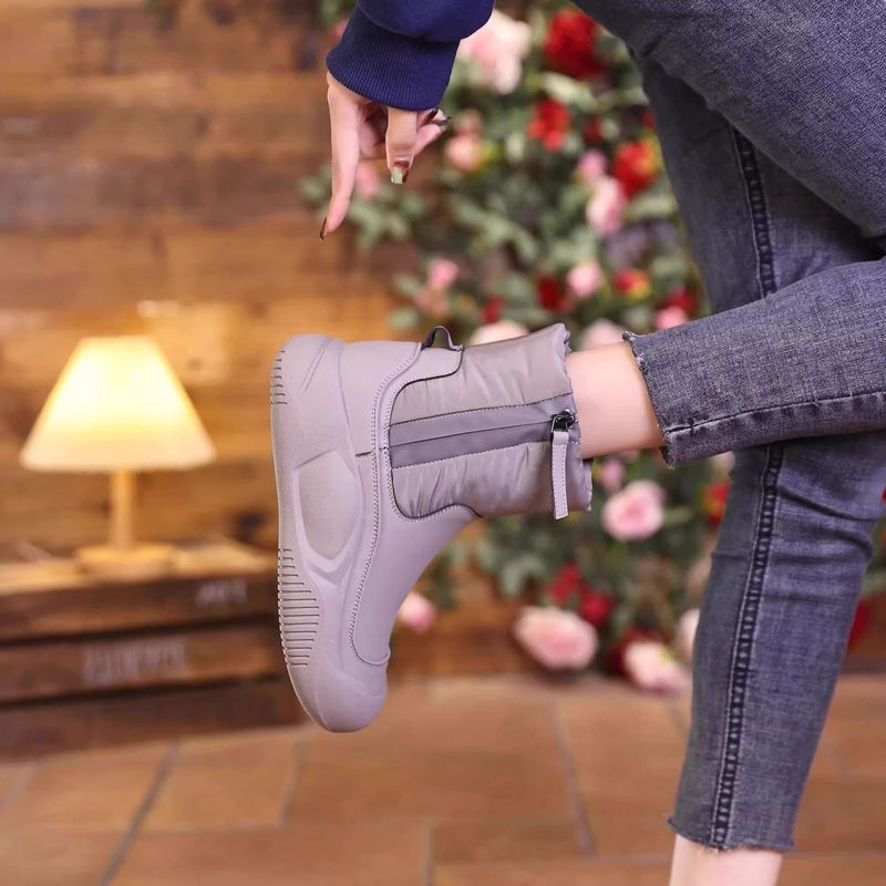 Chaussures pour femmes, nouvelles bottes Martin d'hiver en coton et velours épais, semelles épaisses, antidérapantes et chaudes_voghion.com
