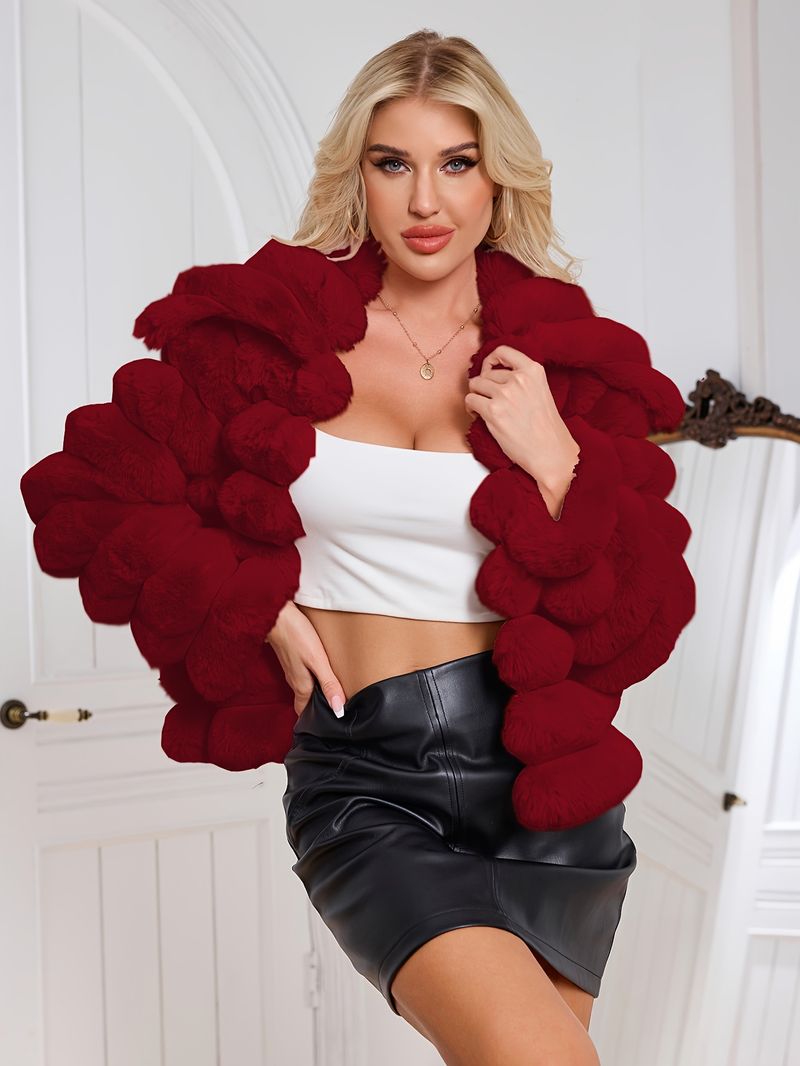 Langärmliger, einfarbiger Damenmantel mit Futter – elegante Oberbekleidung, reguläre Passform, Herbst-/Winterjacke für Erwachsene,_voghion.com
