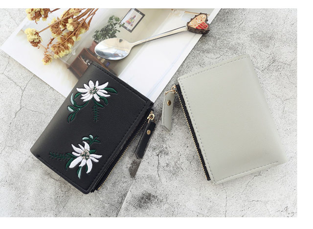 Neue Damen Geldbörsen Druck Blume Kurze Brieftasche Für Frau Reißverschluss Mini Geldbörse Damen Kleine Brieftasche Weibliche Leder Kartenhalter_voghion.com