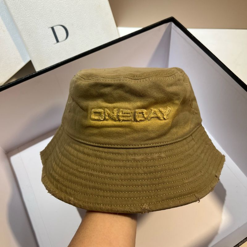 2025 American Washed Brushed Cotton Fisherman Spring And Autumn New Style Ripped Embroidered Letters Casual Outdoor Travel_voghion.com