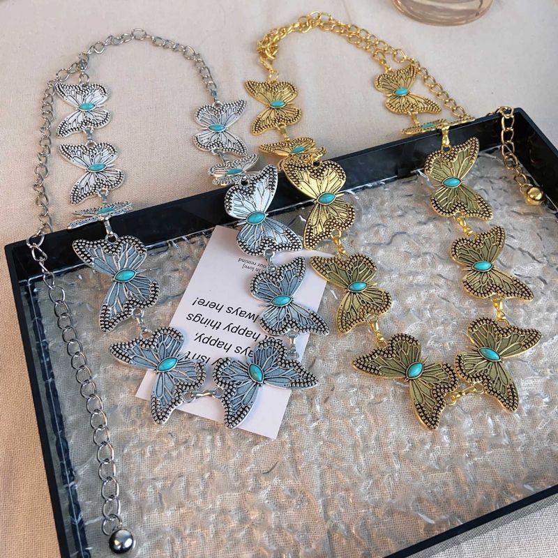 Bohemian Butterfly Waist Chain - Retro Y2K Metal Belt For Women, Ethnic Skirt & Niche Fashion Accessory_voghion.com
