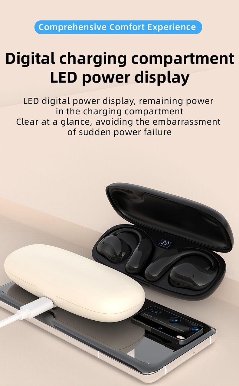 YJ11 Căști Bluetooth Tip cârlig pentru ureche Non-in-ear OW Căști cu sunet extern Căști stereo sport cu două urechi și compartiment_voghion.com