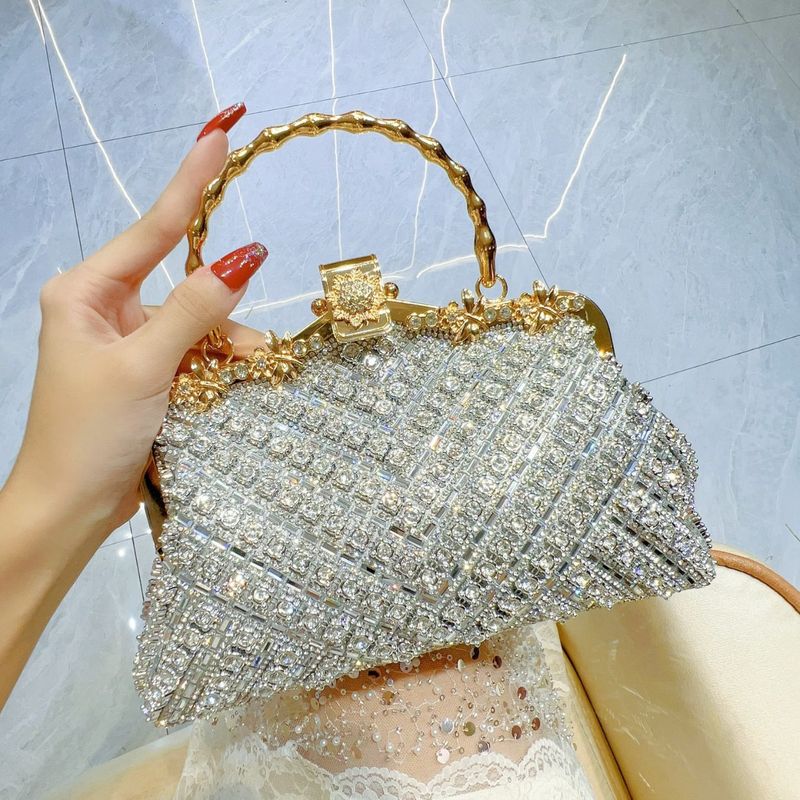 Elegant Dress Rhinestone Handbag Inlaid Chain Cheongsam Handheld Evening Single Shoulder Crossbody Bag_voghion.com