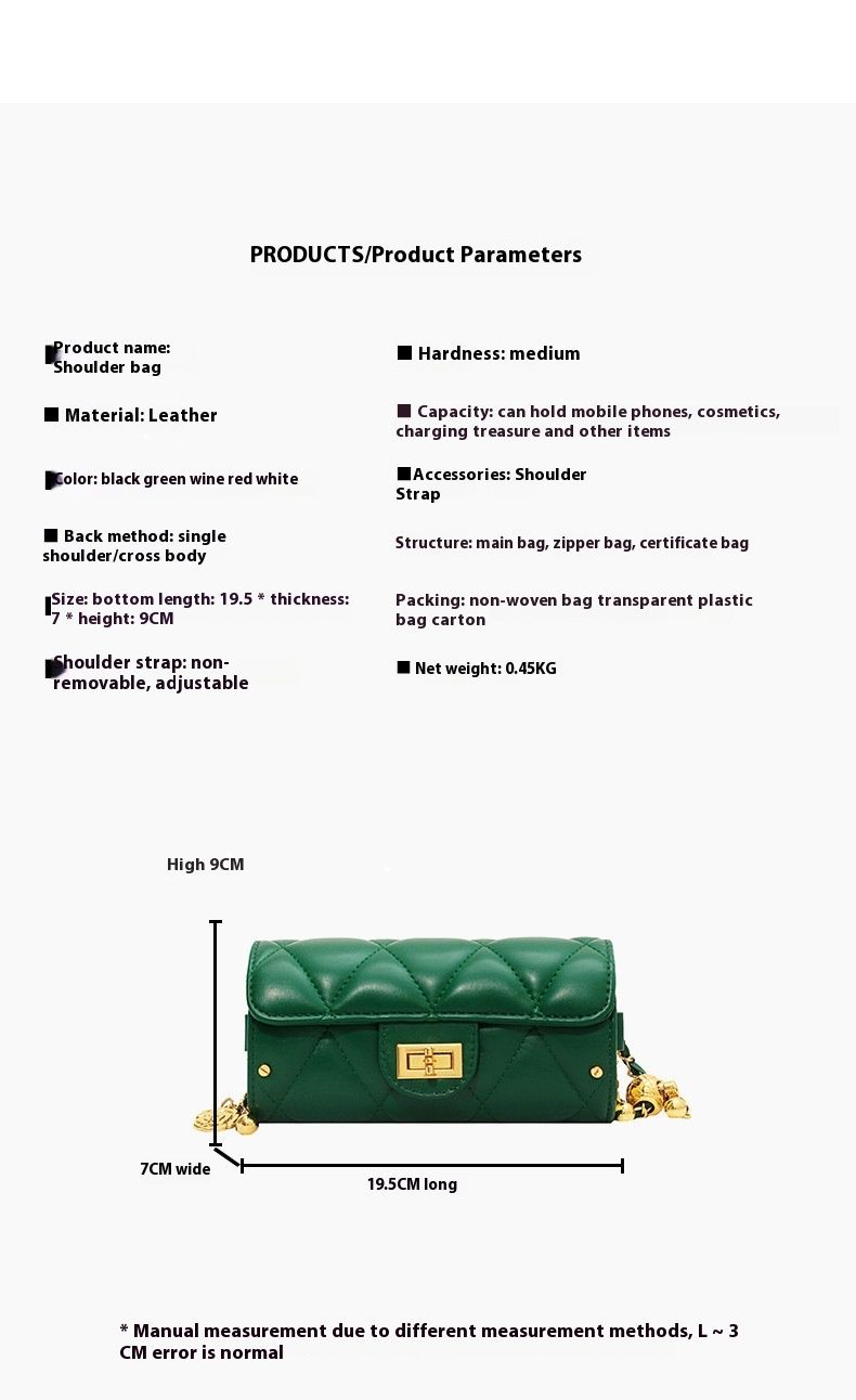 Babylon Duftender Wind Lingge-Kette, kleiner goldener Ballzylinder, einfache Kamelie, Umhängetasche mit einer Schulter_voghion.com