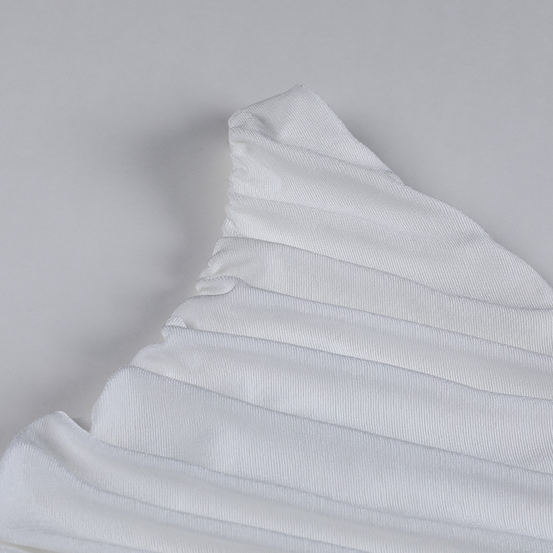 Corsetto monospalla plissettato sottile tinta unita da donna, sensibilità alla moda_voghion.com