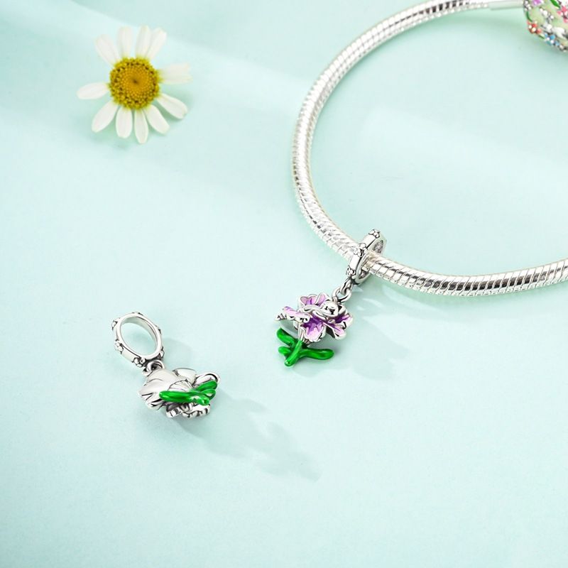 Kadın Takıları 925 Ayar Gümüş Charm Dört Yapraklı Yonca Hayat Ağacı Sinek Kuşu Vadi Zambağı Boncukları Yıldızlı Gökyüzü Kız Kardeş Kolye DIY_voghion.com
