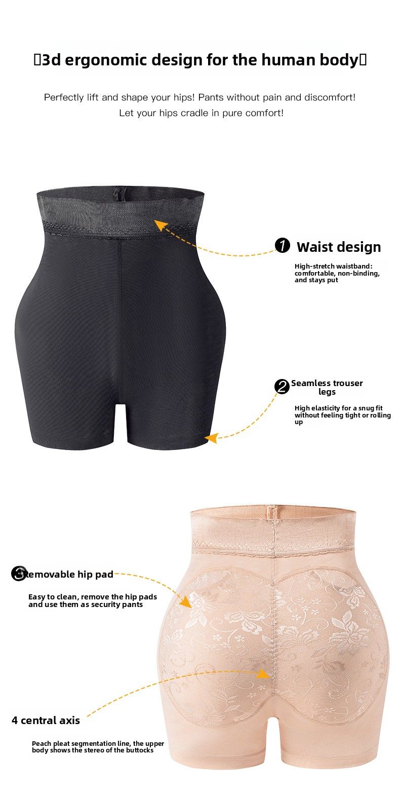 Sollevamento per donne, valorizzazione dei fianchi, biancheria intima imbottita per i glutei, pantaloni modellanti traspiranti in rete per taglie forti, controllo della pancia_voghion.com