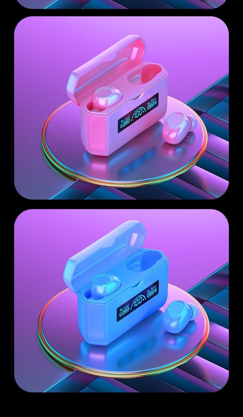 New Private Model M19 Wireless Bluetooth TWS Mini In Ear Esports Noise Reduction Intelligent Digital Display Earphone_voghion.com