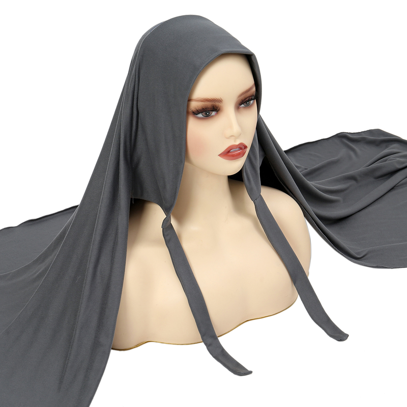 Sciarpa in morbida seta di latte tinta unita, comoda sciarpa da donna Hijab avvolgente_voghion.com