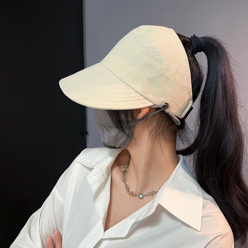 Ruth Style Open-Top Fisherman Baseball Cap For Women, Full Face Coverage, Mask-Hanging, Versatile, Face-Slimming, UV_voghion.com