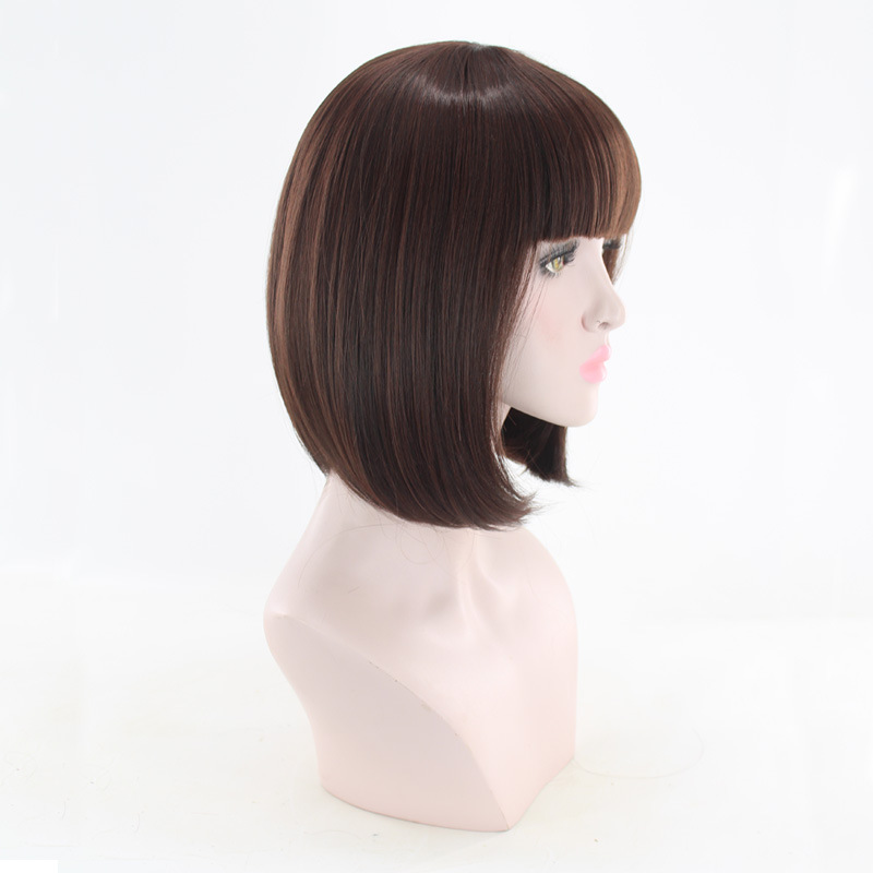 Synthetische Perücke für Frauen mit BOBO Face Wave Head Simulation Short Hair Female_voghion.com