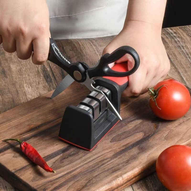 Afilador de cuchillos profesional - Varilla de piedra de afilar de diamante y cerámica de 3 etapas. Afilado rápido y sencillo de cuchillas para cuchillos de cocina._voghion.com