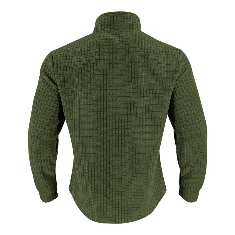Men's Casual Pullover Sweatshirt With Jacquard Design, Stand Collar & Half-Zip, Loose Fit, Autumn/Winter Essential_voghion.com