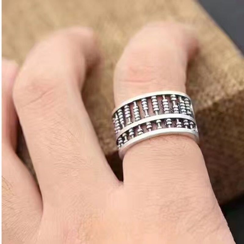 Anello versatile in stile etnico con indice abaco, design di nicchia femminile, anello alla moda con apertura personalizzata_voghion.com