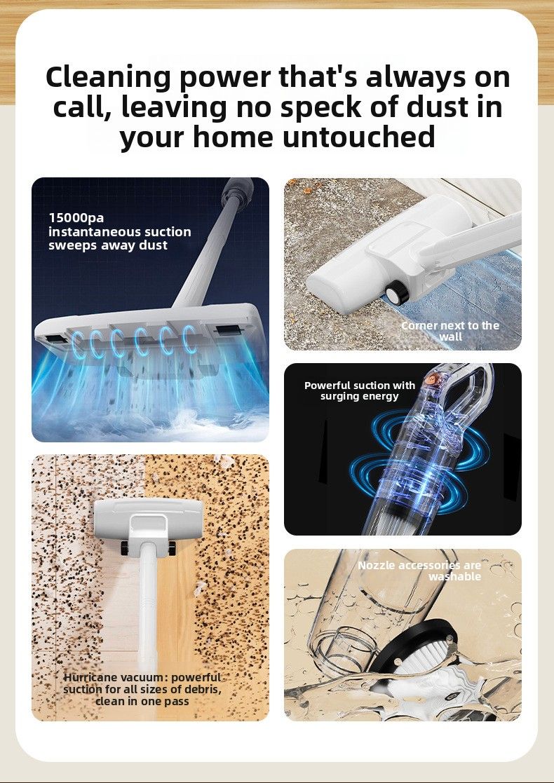 Nuovo modello di aspirapolvere per uso domestico, piccolo, elevata potenza di aspirazione, potente rimozione degli acari, aspirapolvere portatile combinato, senza fili_voghion.com