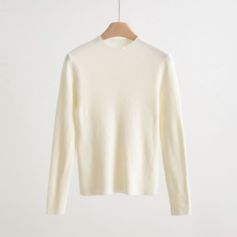 Maglione lavorato a maglia a collo alto per donna, autunno inverno, vestibilità slim, intimo snellente, maglietta di base multicolore_voghion.com