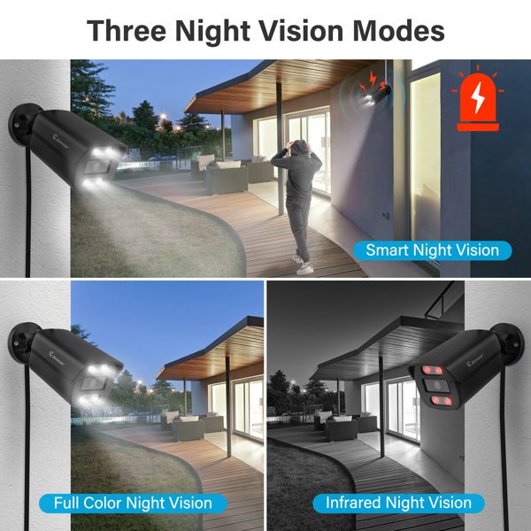 Jennov 4K 8MP POE Security IP66 Camera Outdoor Color Night Vision 2 Way Audio_voghion.com