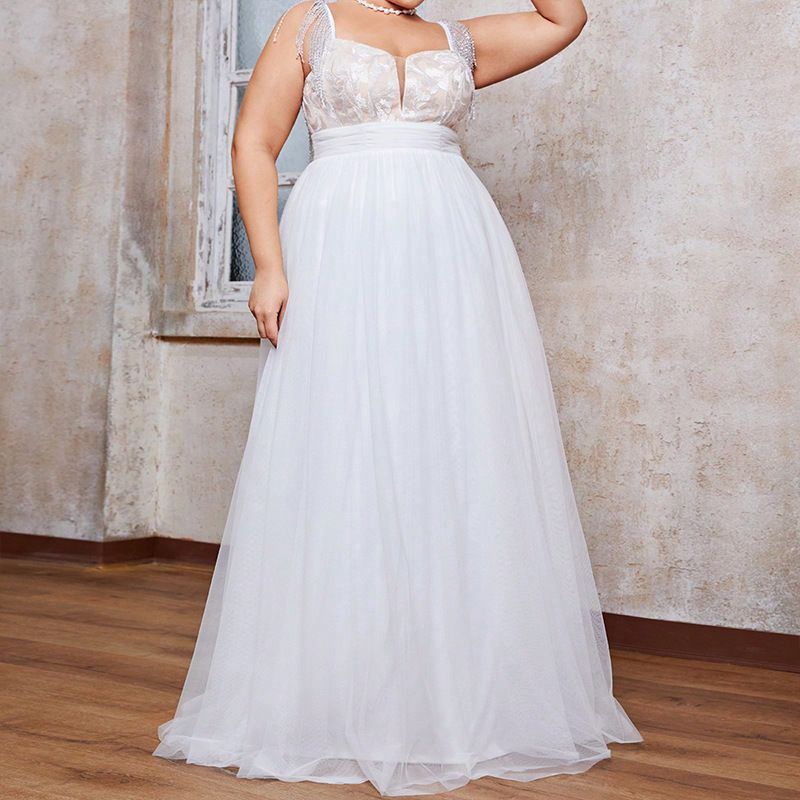 Elegant Plus Size Evening Dress For Women - Strapless Floor-Length Formal Gown For Wedding Guest, Prom, Party_voghion.com