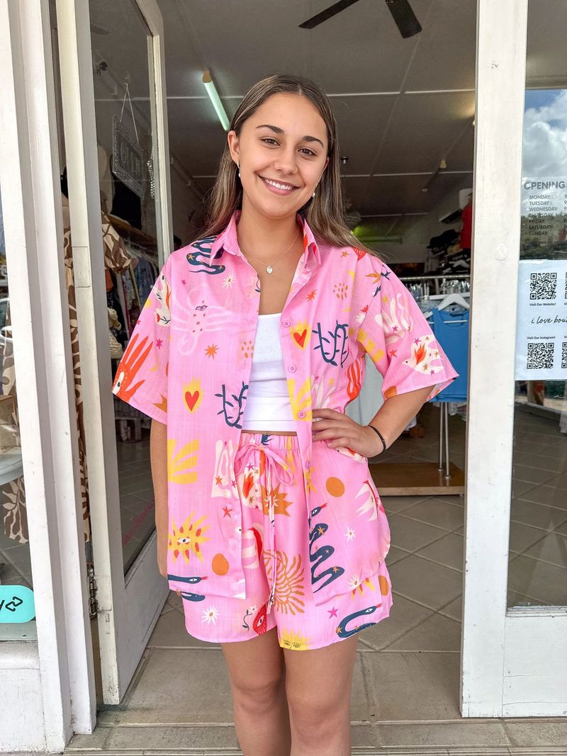 Women's Fashion Casual Suit Printed Shorts Tie-Draw Elastic _voghion.com