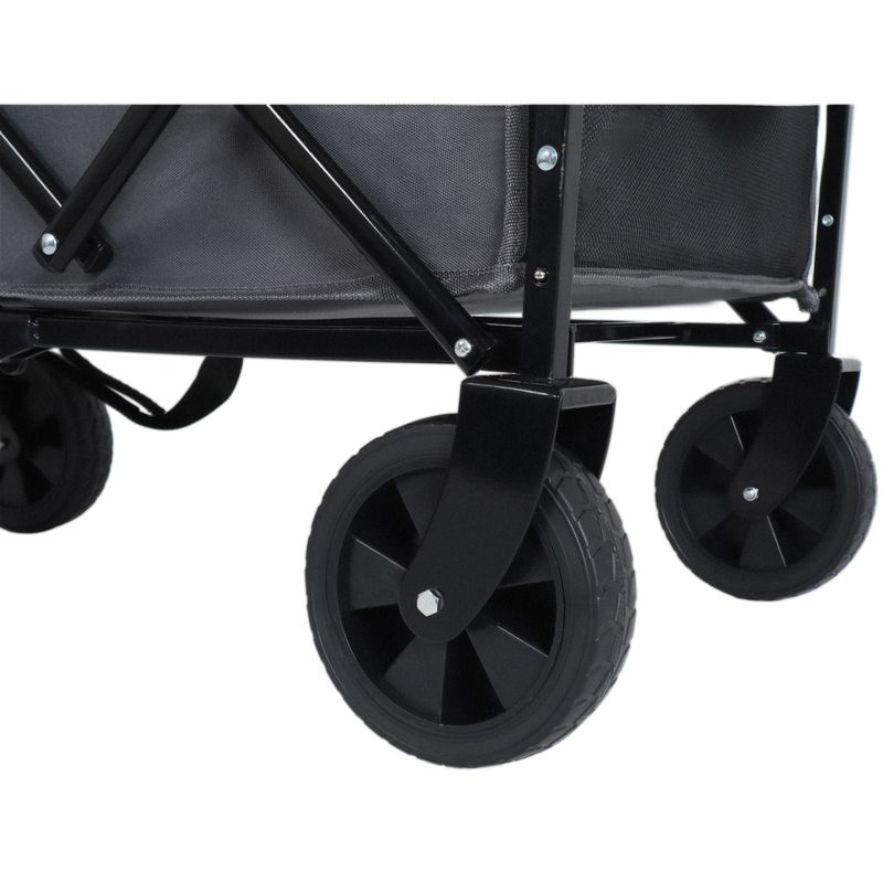 Expandable Dual-Layer Utility Wagon With 100% Extra Space - 225lbs Grocery Cart For Camping, Shopping, Sports, Gardening, Fishing, Gray_voghion.com