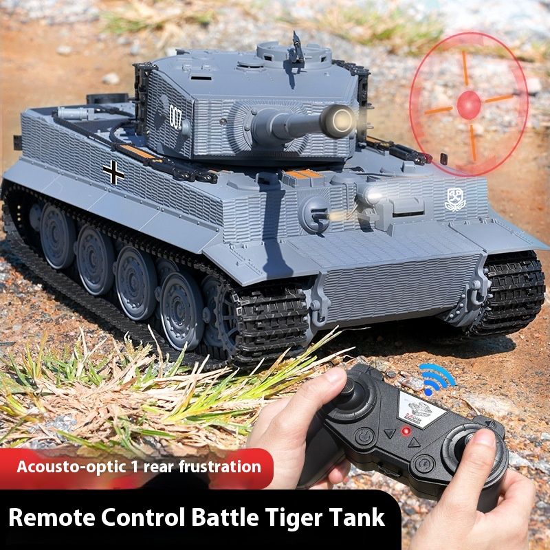 2024 nouveau char télécommandé de style Tigre, à chenilles et capable de tirer des canons, grand pour la bataille, modèle de jouet pour garçons_voghion.com