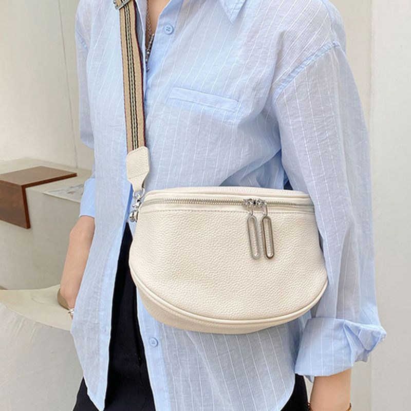 Lihao sac de messager Double fermetures à glissière bandoulière détachable poche Collocation quotidienne Faux cuir Premium femmes fourre-tout_voghion.com