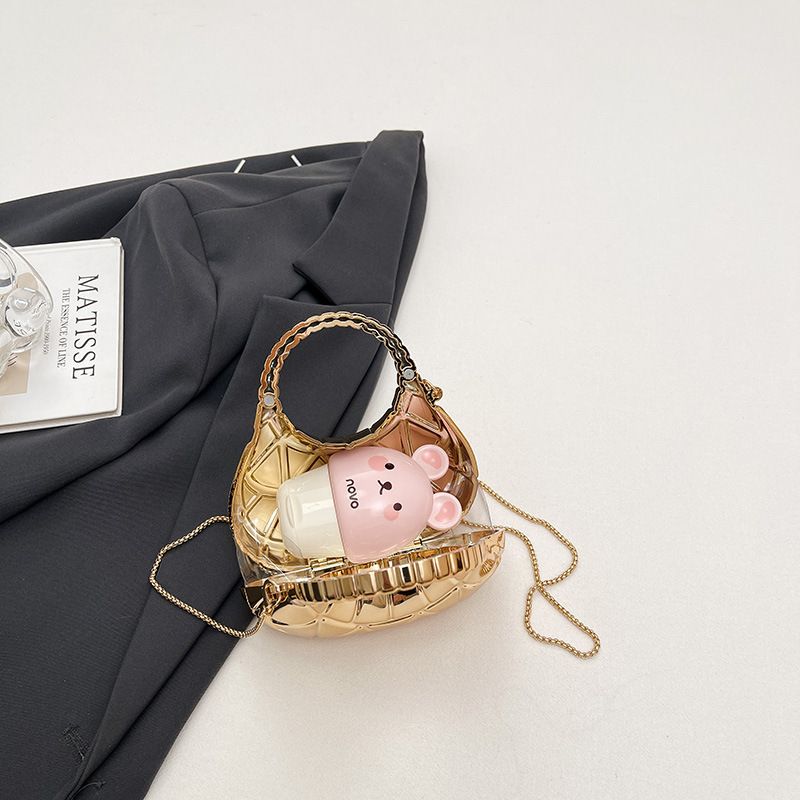 Borsa a tracolla con pochette colorata a forma di uovo d'oca, in acrilico lucido con conchiglia da sera_voghion.com