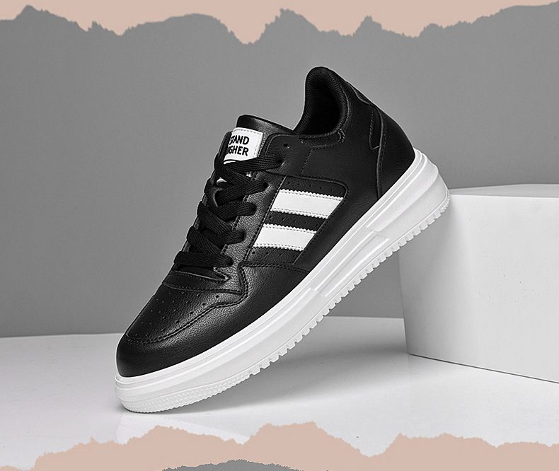 Unsichtbare Höhenvergrößerung Herrenschuhe Lässige kleine weiße Boardschuhe Atmungsaktive, abriebfeste, rutschfeste dicke Sohle_voghion.com