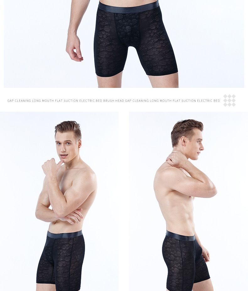 Sous-vêtements pour hommes, boxer fin en soie smoothie, sans couture, taille moyenne, en maille_voghion.com