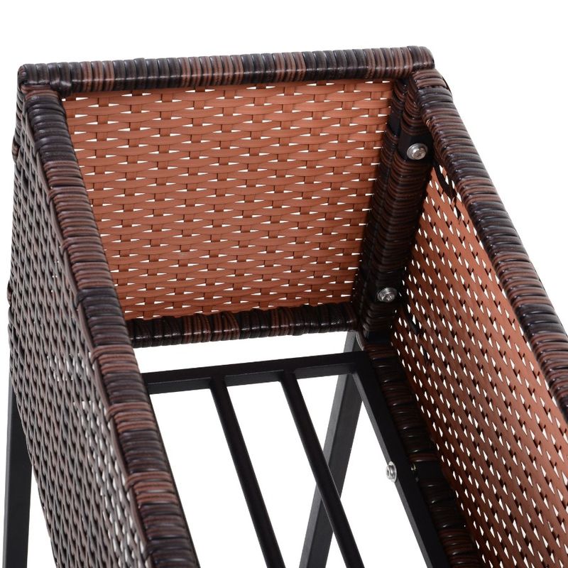 Contenitore portatile in rattan per erbe aromatiche, scaffale da giardino rialzato, attrezzi, vimini, fiori, design con fioriera per verdure, scatola rialzata per letto._voghion.com