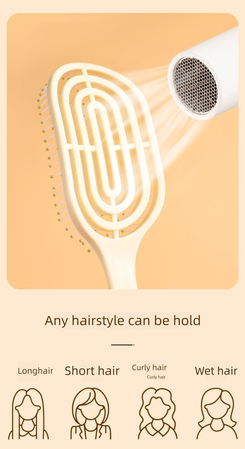 Master Jiang Cream Women's Air Cushion Fluffy Set Anti-Static High Crown Styling Curling Comb_voghion.com