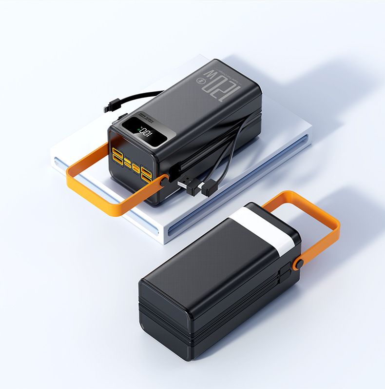 Power Bank da 120 W con ricarica super veloce e cavi integrati, caricabatterie portatile bidirezionale PD ad alta capacità per campeggio e viaggi_voghion.com