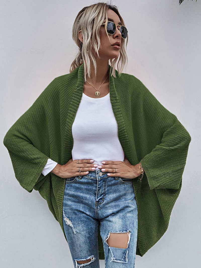 Damenbekleidung, kontrastierende Schal-Cardigan-Pulloverjacke mit Farbblockmuster_voghion.com