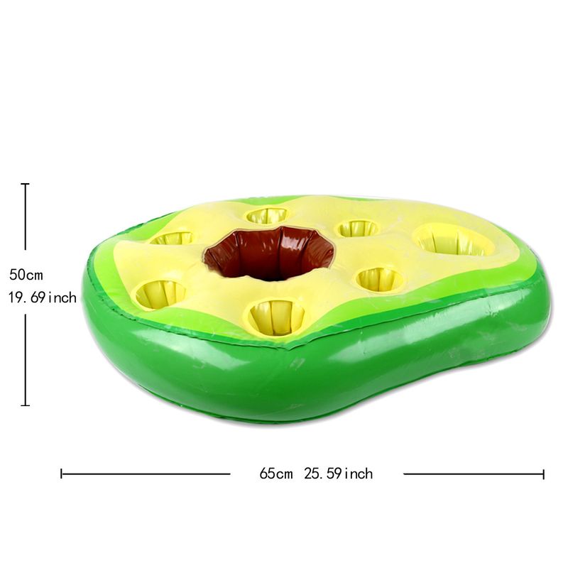 PVC inflatable beverage holder cup holder porous cup mat fruit red wine mobile phone water inflatable ice bed swimming pool plate_voghion.com