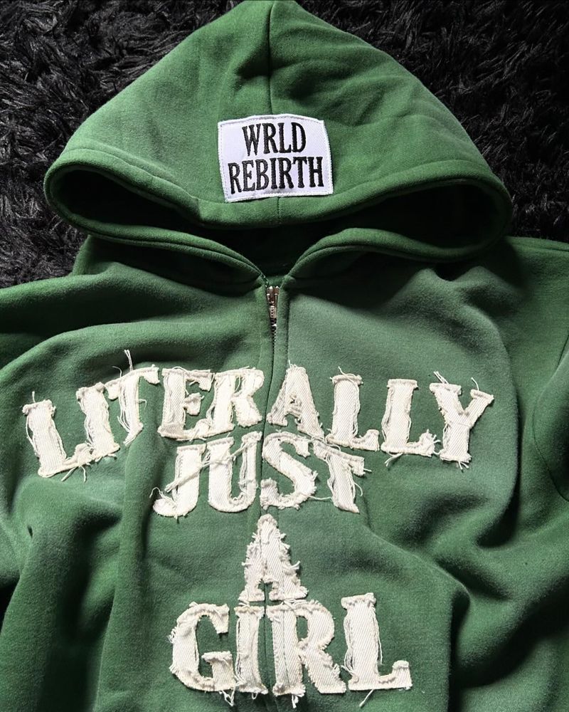 Men's Y2k Streetwear Zip-up Hoodie With Letter Patches & Embroidery, Oversized Fit, Unisex Casual Pullover (Black, Green, Pink)_voghion.com