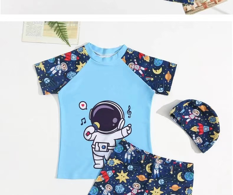 Mother&Kids Traje de baño para niños Traje de baño de secado rápido con protección solar de verano para niños Traje de baño dividido con dibujos animados para niños y niños pequeños_voghion.com