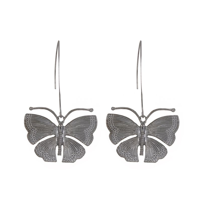 Orecchini lunghi da donna, alla moda e personalizzati a forma di farfalla in metallo anticato, orecchini minimalisti di Instagram_voghion.com