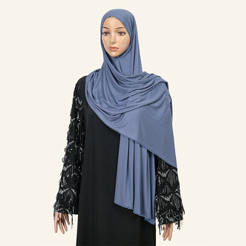 Hot Selling New Silk Cotton Equal Length Lazy Headscarf, Arab Malay Women's Sweatcloth Wrapped Shawl Scarf_voghion.com