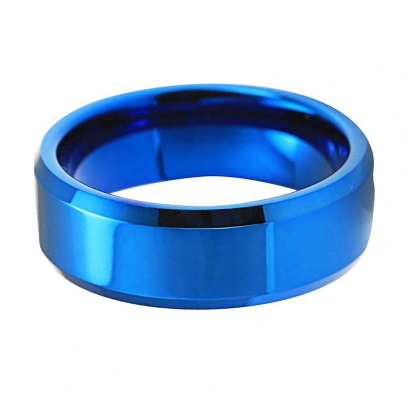 Vendita calda Uomo Argento Nero Acciaio Inossidabile Classico Colore Solido Metallo Bianco Matrimonio Fidanzamento Per Uomo Gioielli Anello Fascia_voghion.com