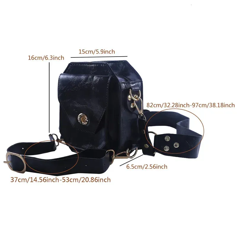 Punk Retro PU Waist Bag Casual Small Square Hip Packs For Womens Crossbody Cross Multifunction Outdoor Leg Phone Pouch_voghion.com