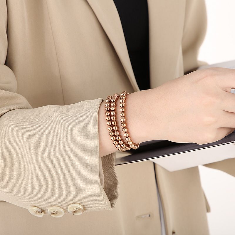 Gioielli da uomo e da donna, bellissimi braccialetti elastici con perline rotonde, bracciale fai da te alla moda e reattivo._voghion.com