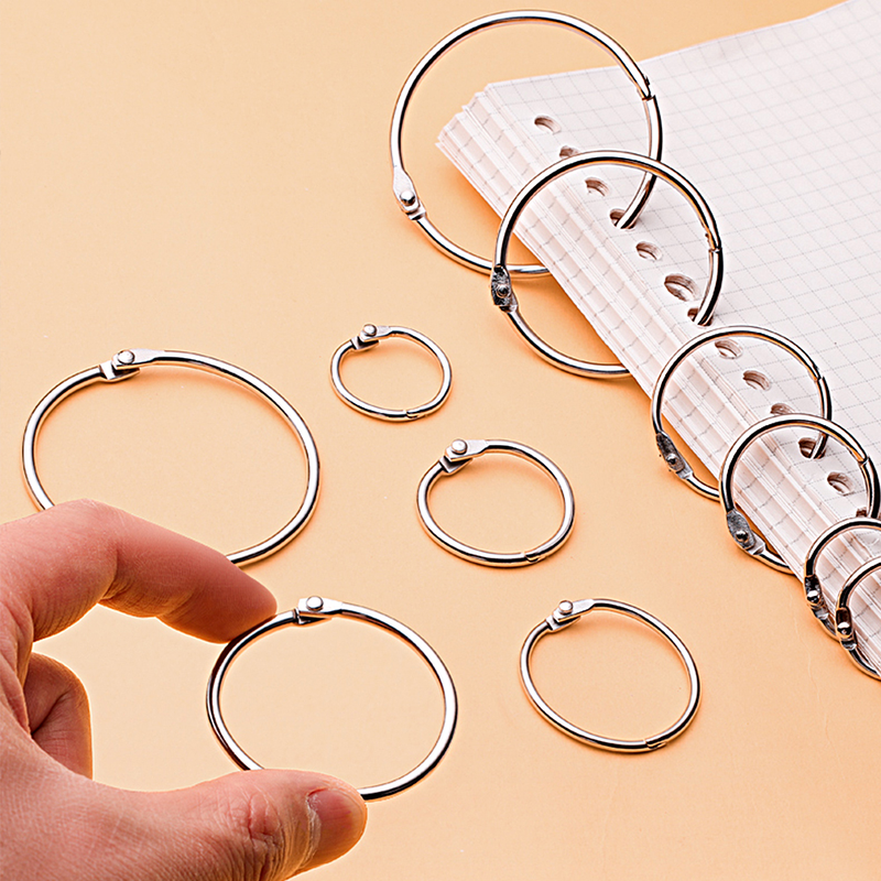 15/30pcs 20-88mm Loose Leaf Book Binder Hinge Snap O Ring Locking Keychain Metal Craft Parts 20 25 30 38 45 50 55 70 88mm_voghion.com