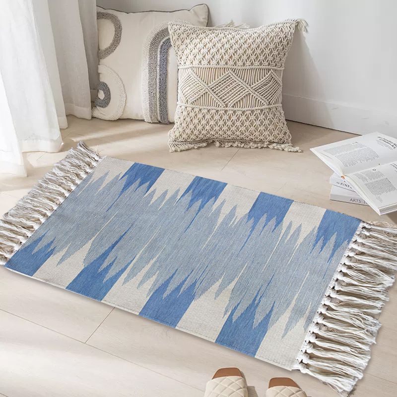 Carpet Cotton And Linen Carpet Bedroom Bedside Blanket Tatami Floor Mat Living Room Decoration Simple Handmade Tassel Carpet_voghion.com