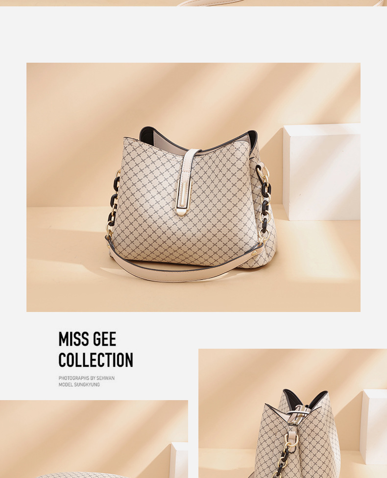 Herbst/Winter 2025 Neue Water Bucket Damenmode Bedruckte Umhängetasche Minimalistische Handtasche_voghion.com