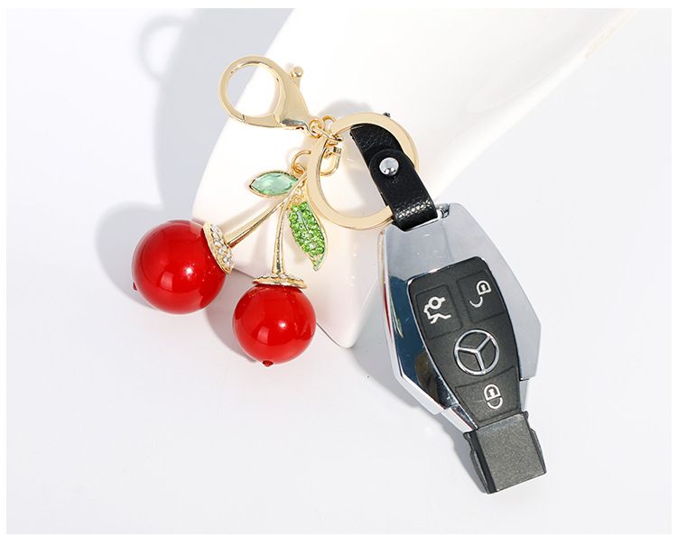 Kirsche Schlüsselanhänger süße Obst Tasche Dekoration High-End-Auto Schlüsselanhänger_voghion.com