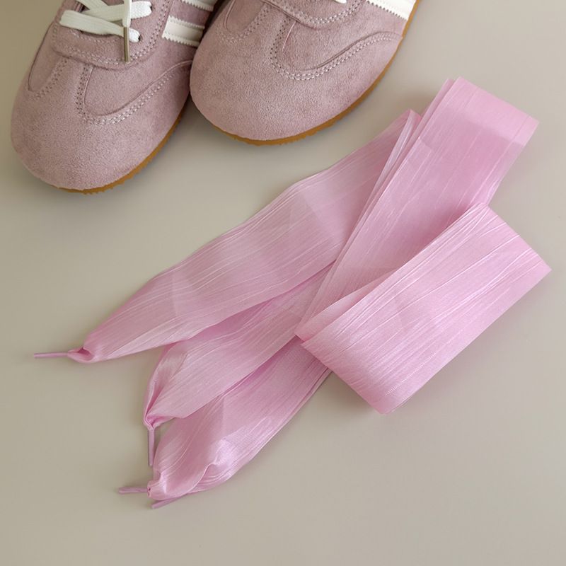 Sweet Ribbon Shoelaces Organza Chiffon Colorful Lace Ballet Style Sneakers Canvas Shoes Women's Shoelaces_voghion.com