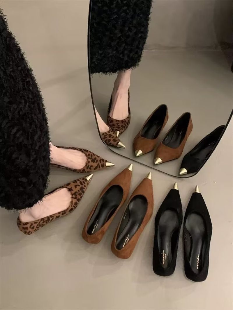 Scarpe da donna con tacco a spillo, tacco a spillo, tacco alto, stile gattino, stile francese, scarpe con gonna profumata_voghion.com