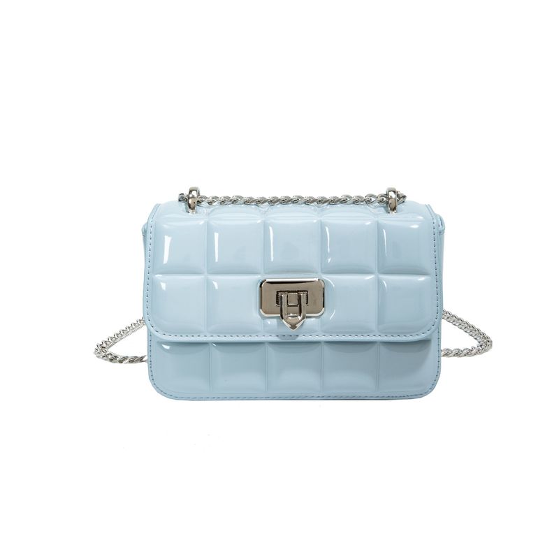 Gift Texture Press Shell Chain Crossbody Textured Patent Leather New Fashion Internet Celebrity Bag For Women_voghion.com