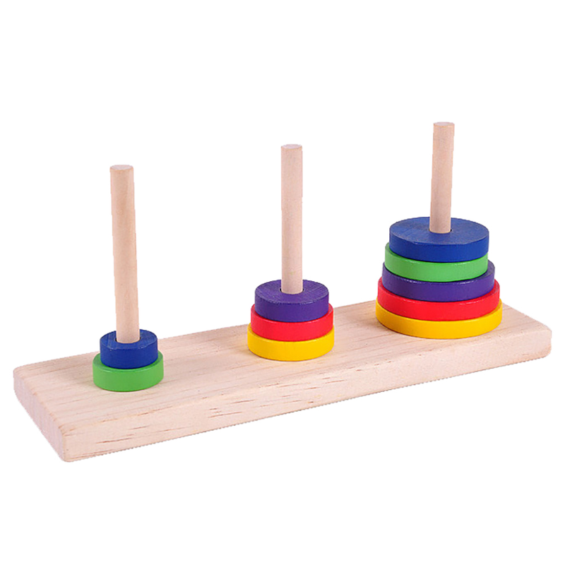 ToysMall Wooden Tower Of Hanoi Ten Layers Developmental Puzzle Game Adult Children Toy_voghion.com