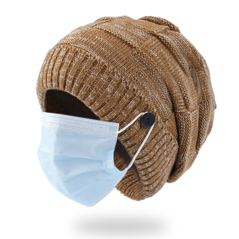 9127 Cappello da donna in lana con risvolto lavorato a maglia, stile autunno inverno, da appendere, in colori misti_voghion.com